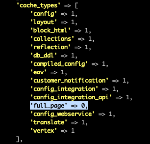 Disable Magento Full Page Cache